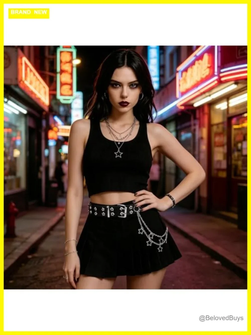N/A black studded